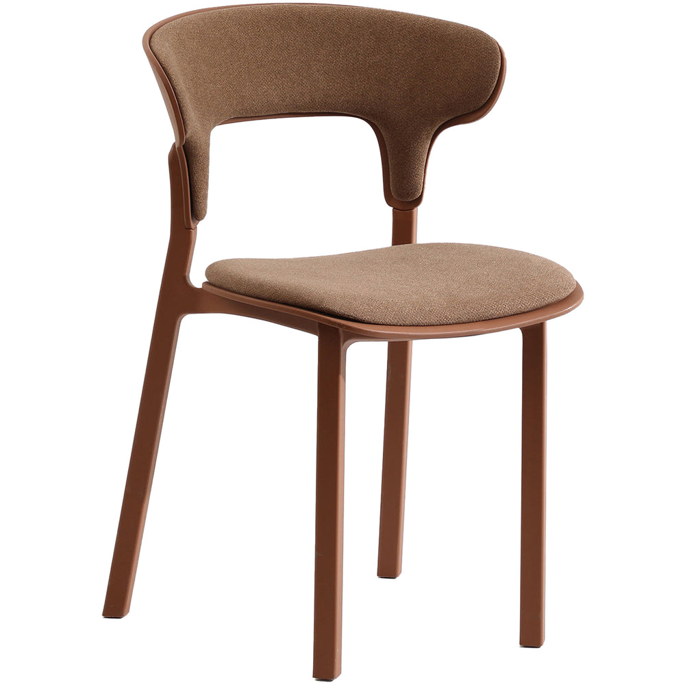 Contemporary fabric plastic dining chair hug primary product view.