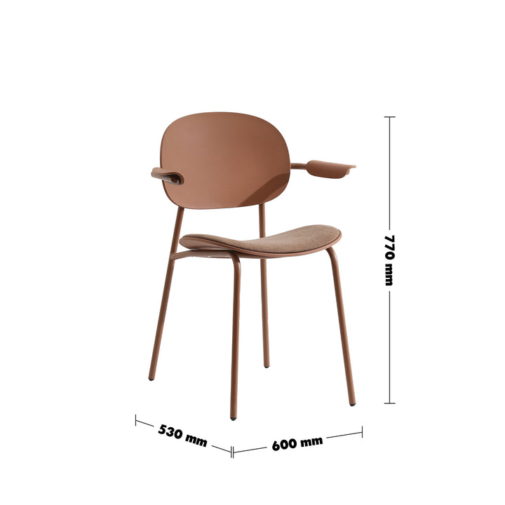 Contemporary fabric plastic dining chair loop size charts.
