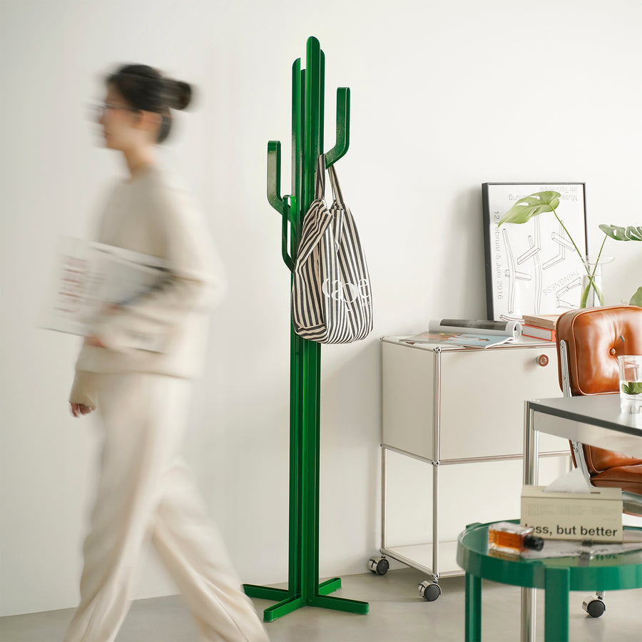 Contemporary steel clothes hanger cactus material variants.