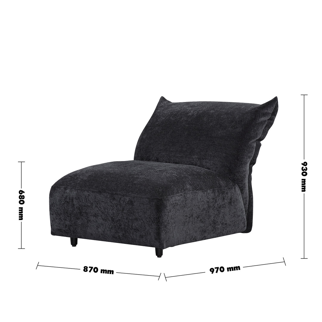 Contemporary velvet fabric modular armless 1 seater sofa flower size charts.
