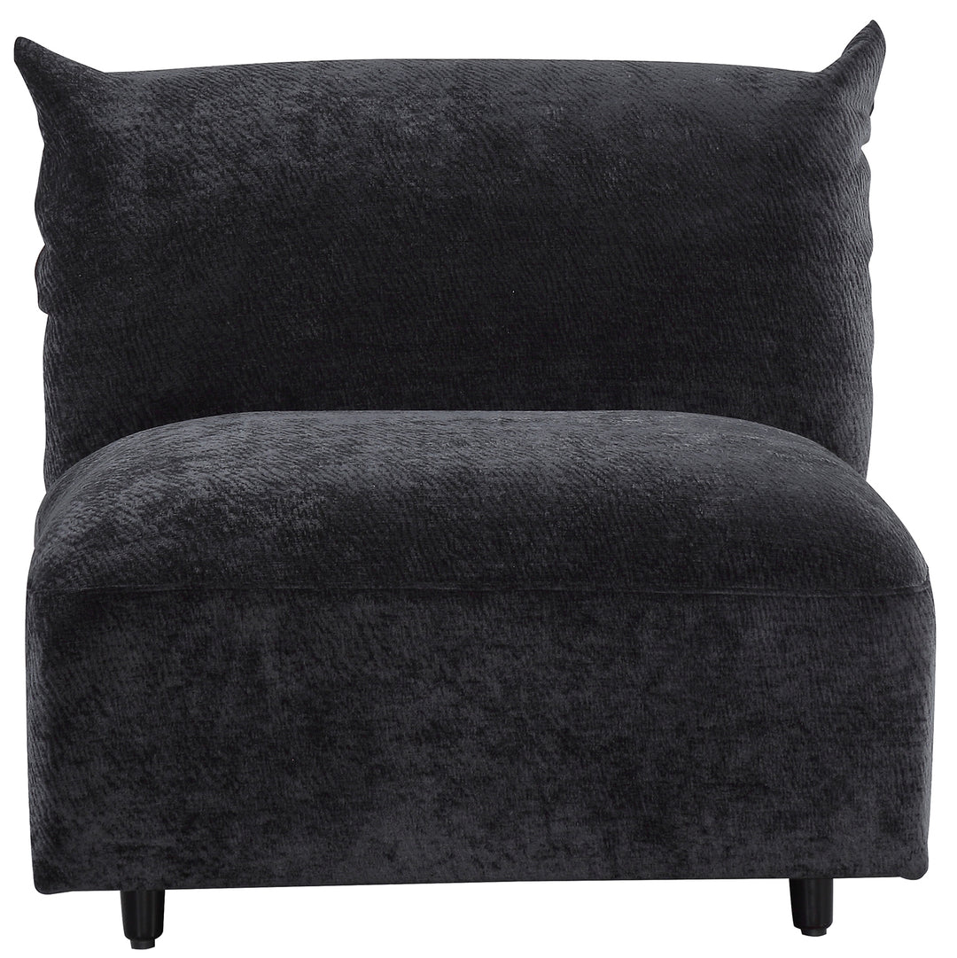 Contemporary velvet fabric modular armless 1 seater sofa flower with context.