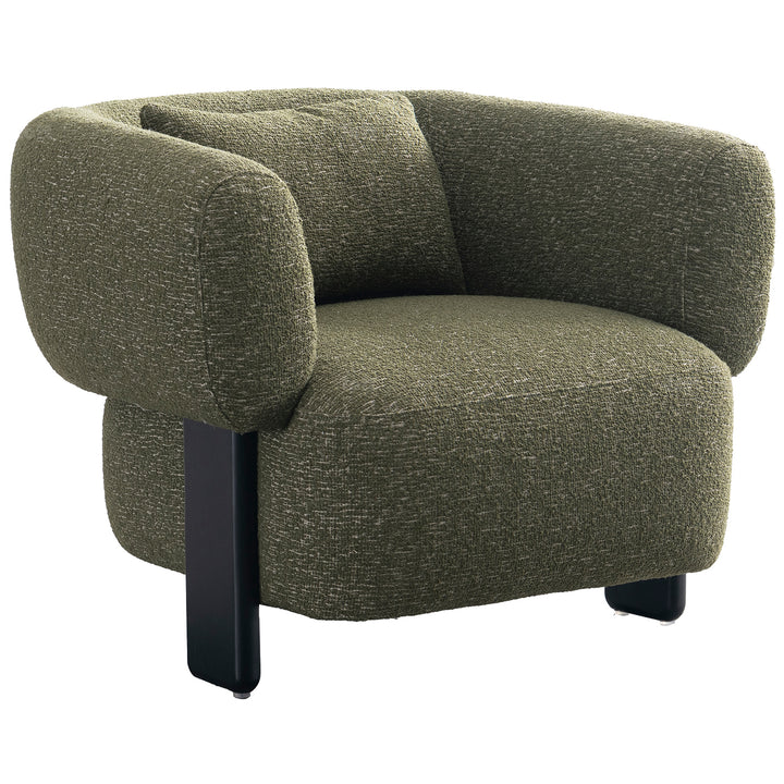 Cream boucle fabric 1 seater sofa nubo environmental situation.