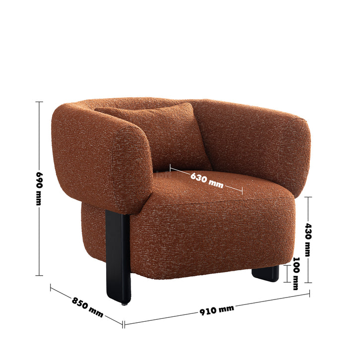 Cream boucle fabric 1 seater sofa nubo size charts.
