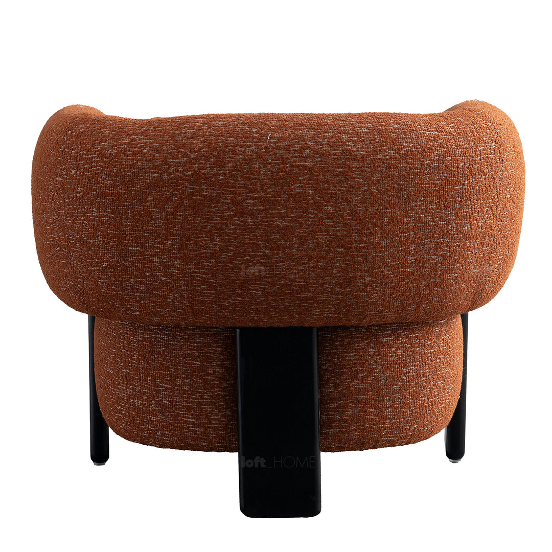 Cream boucle fabric 1 seater sofa nubo in details.
