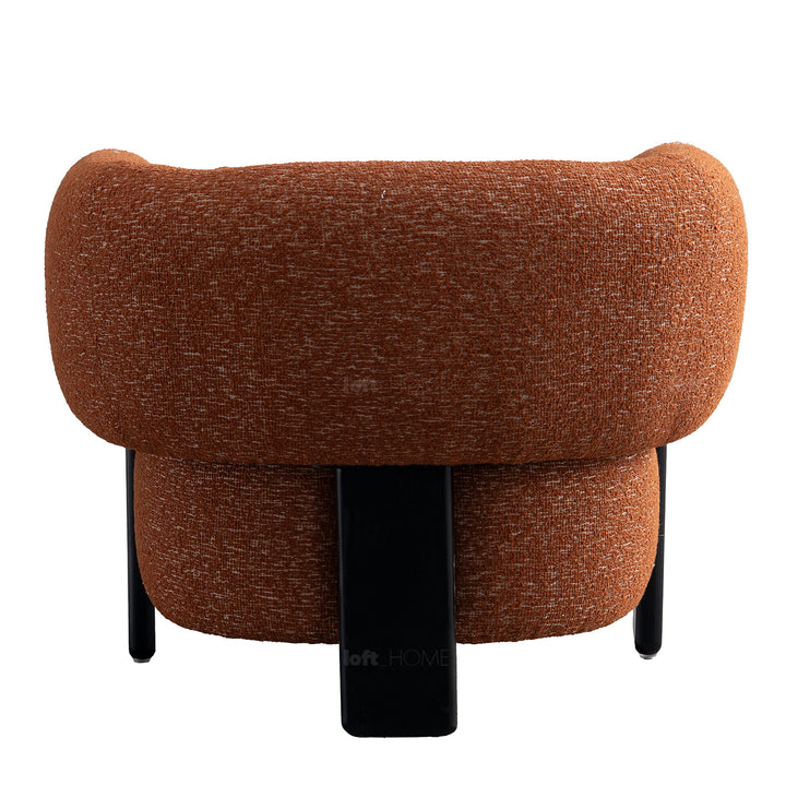 Cream boucle fabric 1 seater sofa nubo in details.