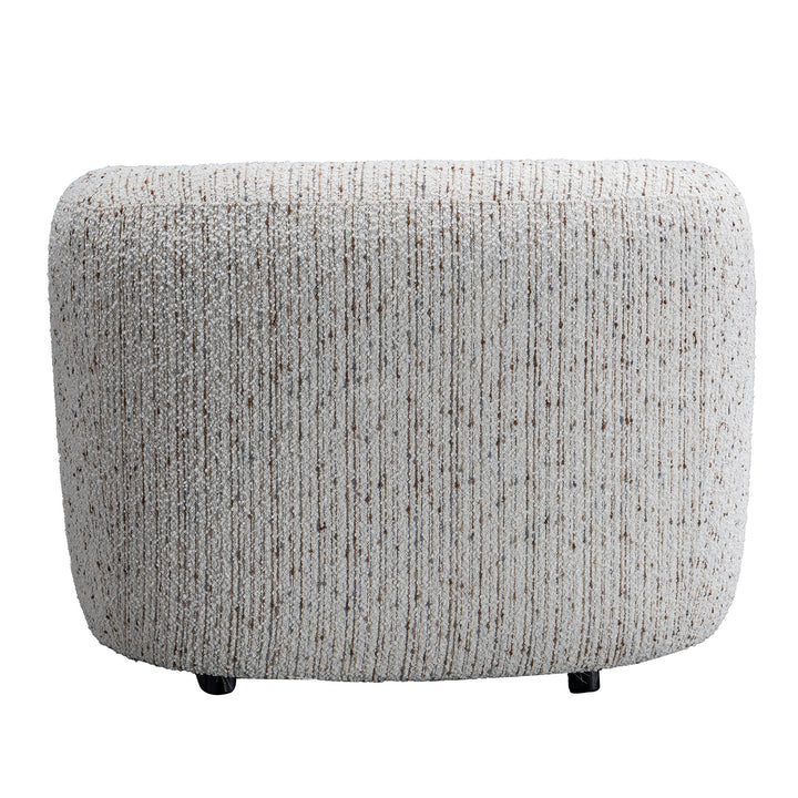 Cream boucle fabric 1 seater sofa tofu in real life style.