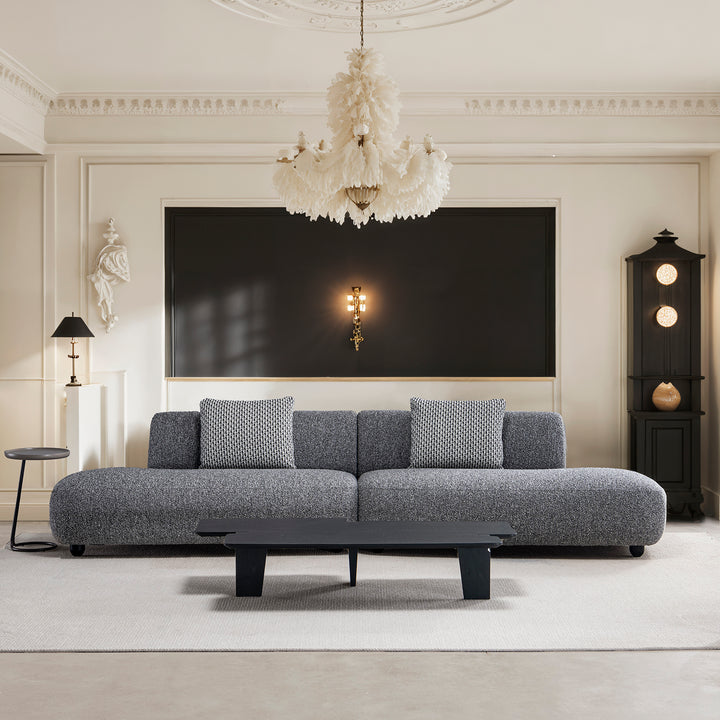 Cream boucle fabric 5 seater sofa vuum primary product view.