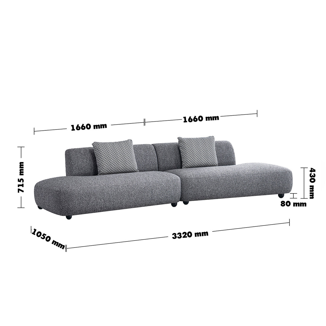 Cream boucle fabric 5 seater sofa vuum size charts.