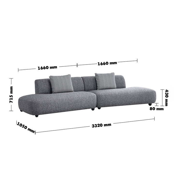 Cream boucle fabric 5 seater sofa vuum size charts.