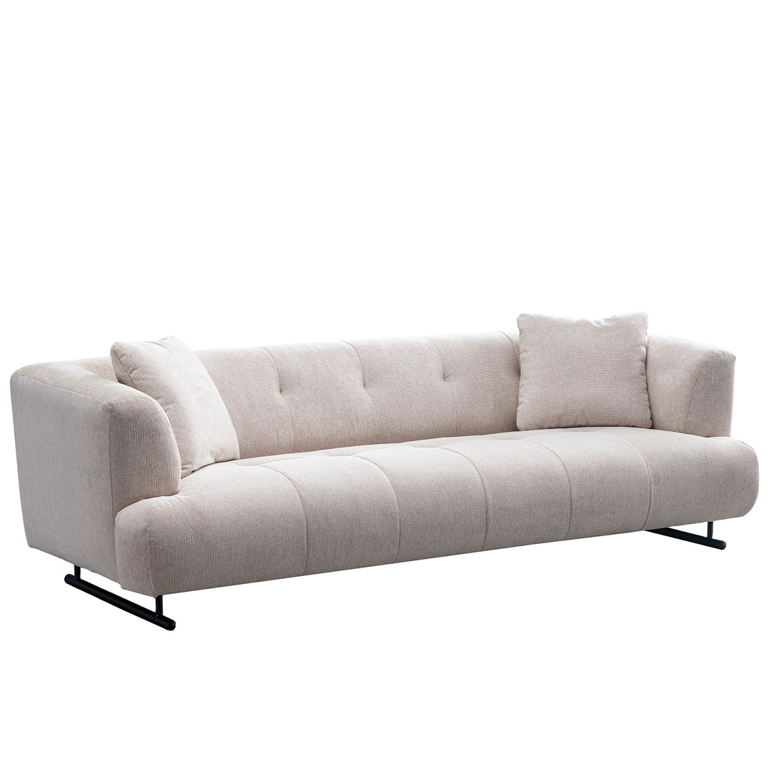 Cream cotton fabric 3 seater sofa verdo with context.