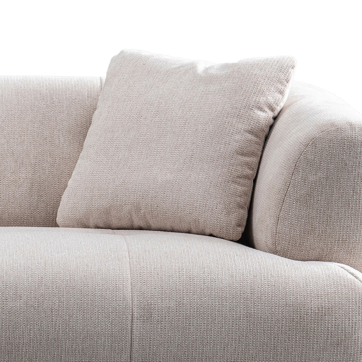 Cream cotton fabric 3 seater sofa verdo in close up details.