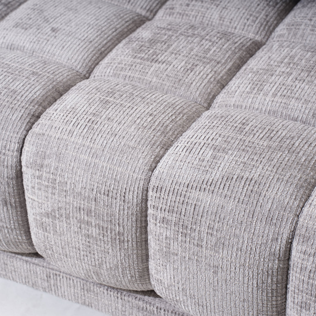 Cream fabric 1 seater sofa ganache in details.