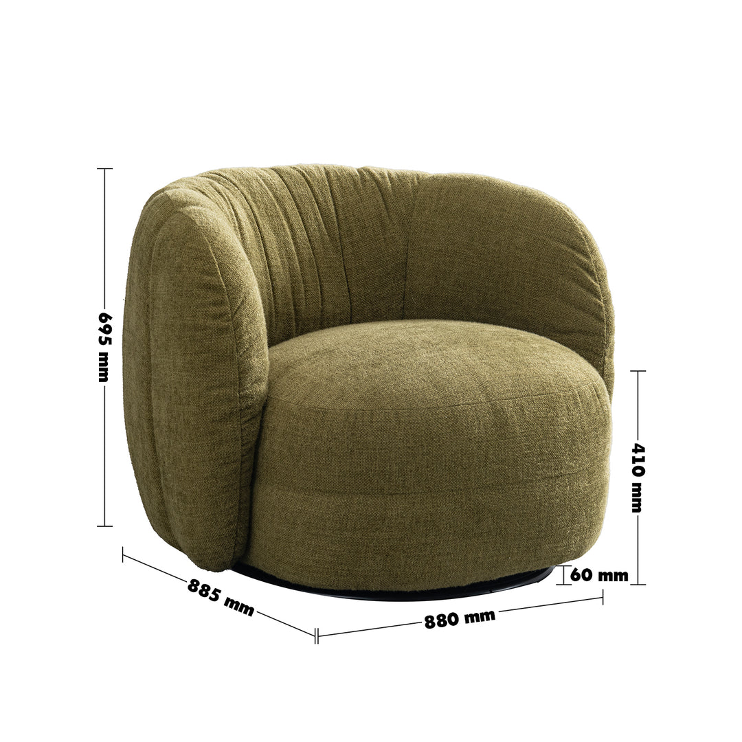 Cream linen fabric revolving 1 seater sofa olvi size charts.