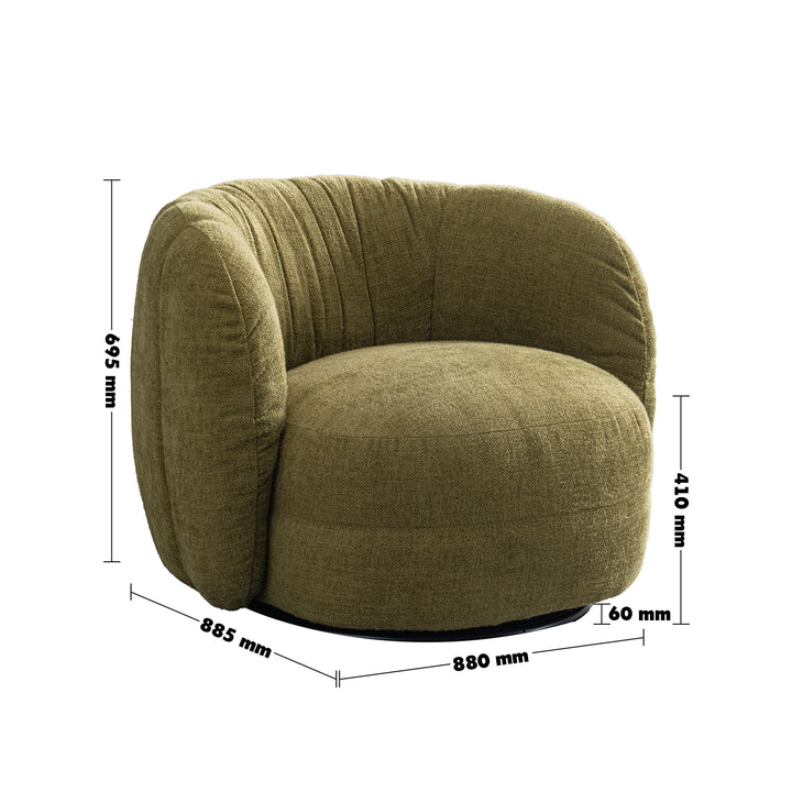 Cream linen fabric revolving 1 seater sofa olvi size charts.
