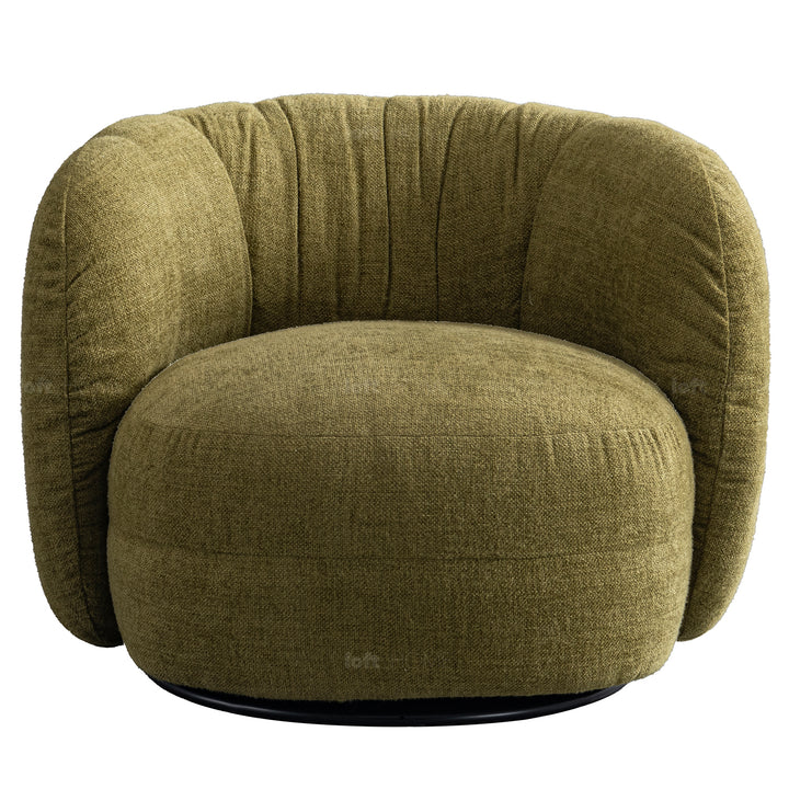 Cream linen fabric revolving 1 seater sofa olvi material variants.