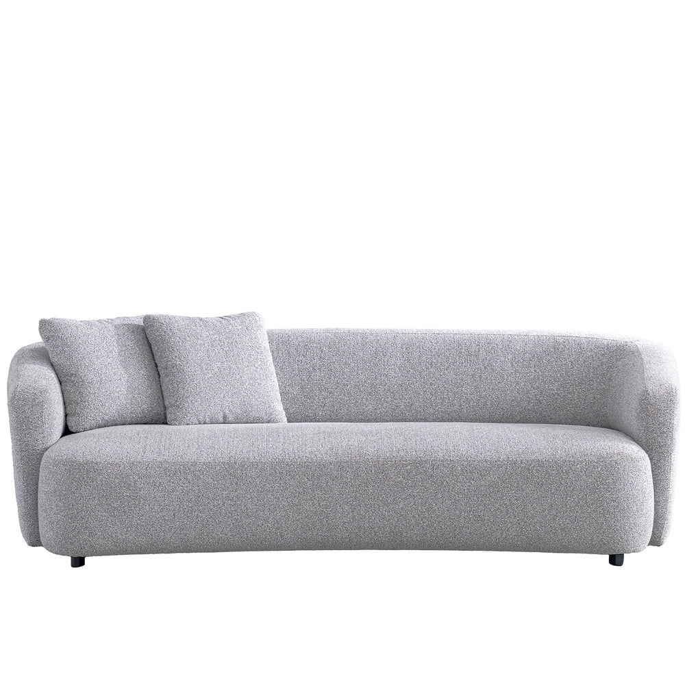 Cream mixed weave fabric 3 seater sofa navi in white background.