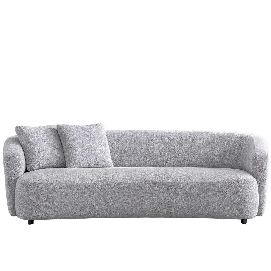 Cream mixed weave fabric 3 seater sofa navi in white background.