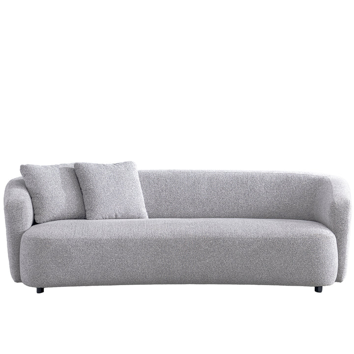 Cream mixed weave fabric 3 seater sofa navi in white background.
