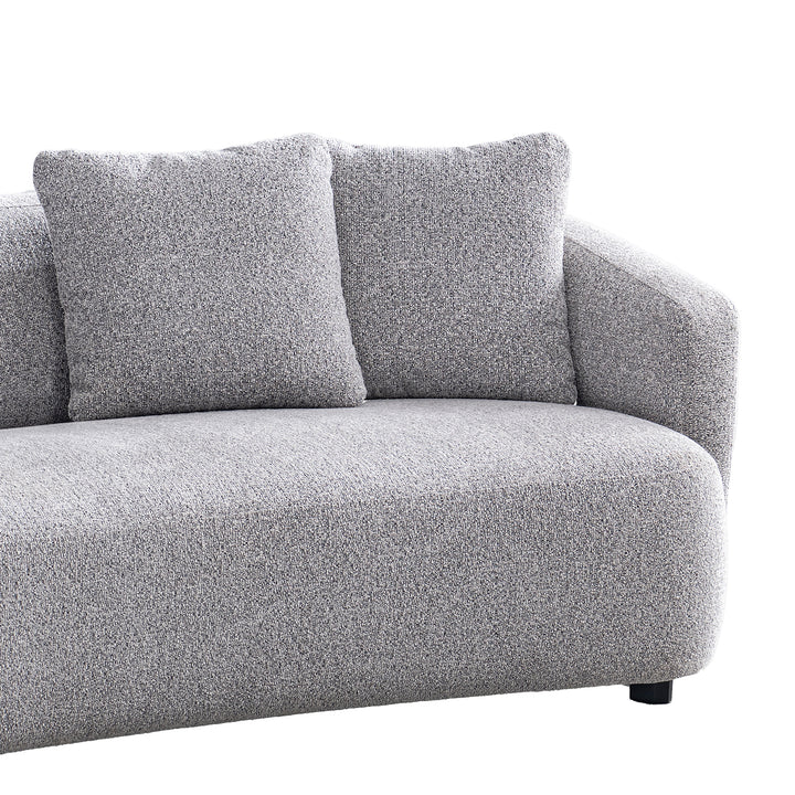 Cream mixed weave fabric 3 seater sofa navi in details.