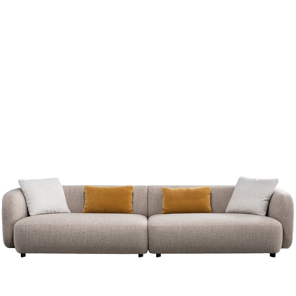 Cream mixed weave fabric 4 seater sofa luma in white background.