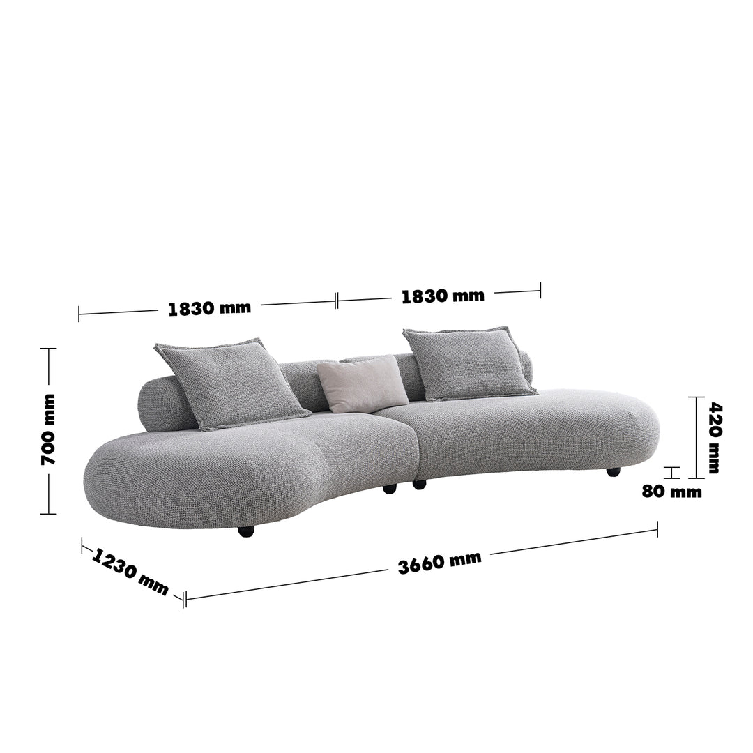 Cream mixed weave fabric 6 seater sofa curvo size charts.