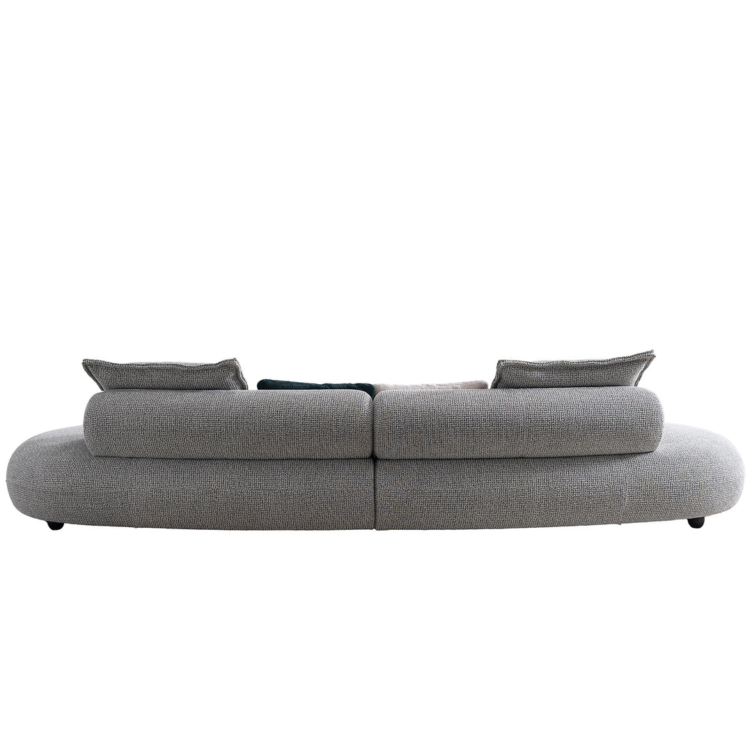 Cream mixed weave fabric 6 seater sofa curvo material variants.
