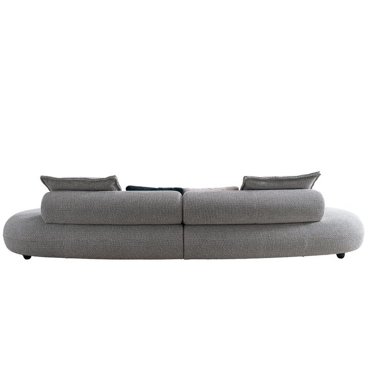 Cream mixed weave fabric 6 seater sofa curvo material variants.