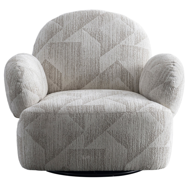 Cream mixed weave fabric revolving 1 seater sofa pomu material variants.