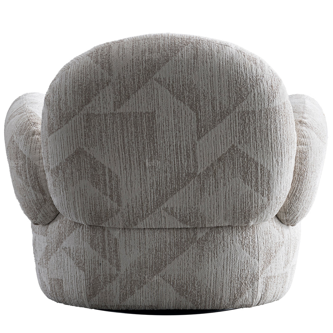 Cream mixed weave fabric revolving 1 seater sofa pomu in real life style.