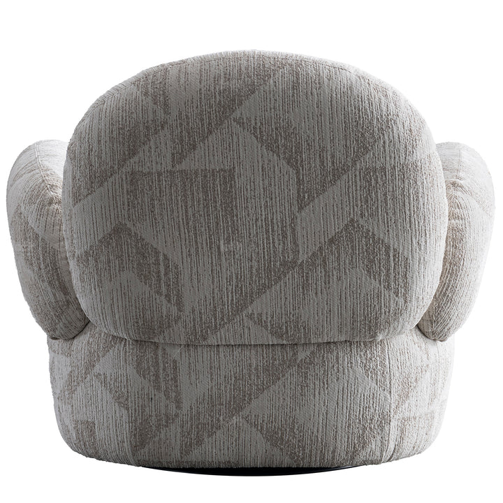 Cream mixed weave fabric revolving 1 seater sofa pomu in real life style.