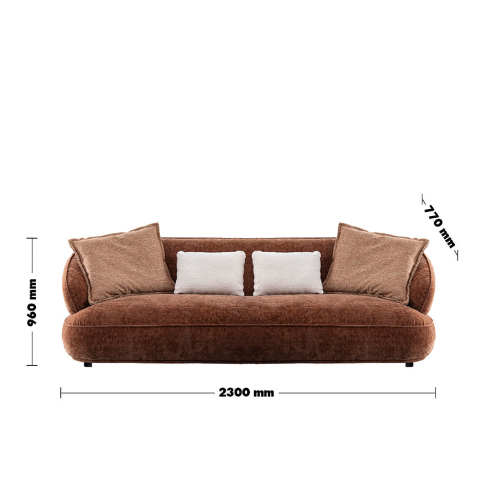 Cream velvet fabric 3 seater sofa cocoa size charts.