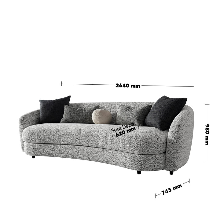 Cream boucle fabric 4 seater sofa nova size charts.