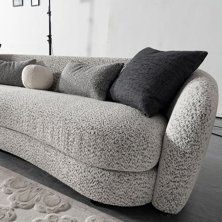 Cream boucle fabric 4 seater sofa nova material variants.