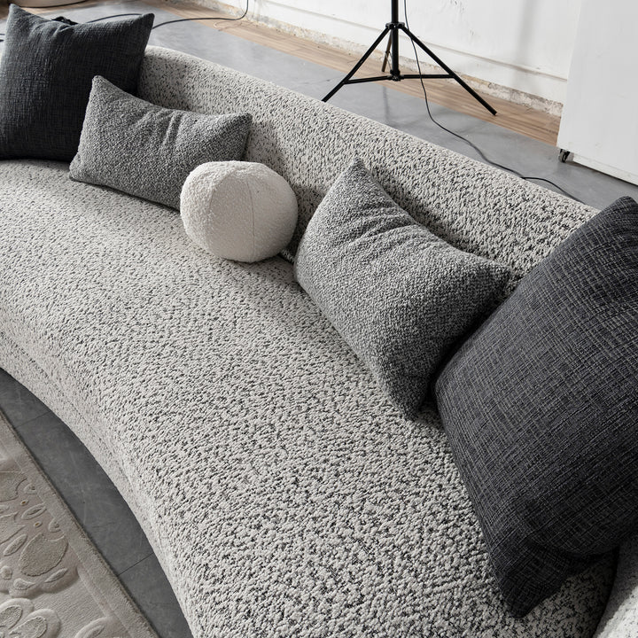 Cream boucle fabric 4 seater sofa nova in real life style.