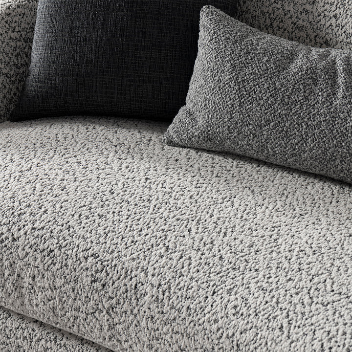 Cream boucle fabric 4 seater sofa nova in details.