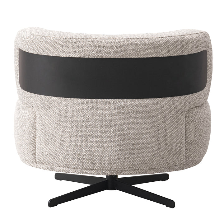 Cream boucle fabric revolving 1 seater sofa chair vuvo in real life style.