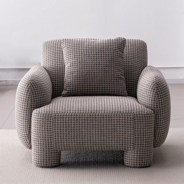 Cream mixed weave fabric 1 seater sofa syra material variants.
