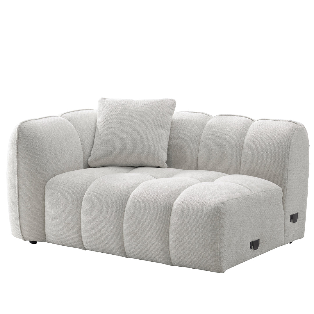 Cream mixed weave fabric 4 seater sofa puddy conceptual design.