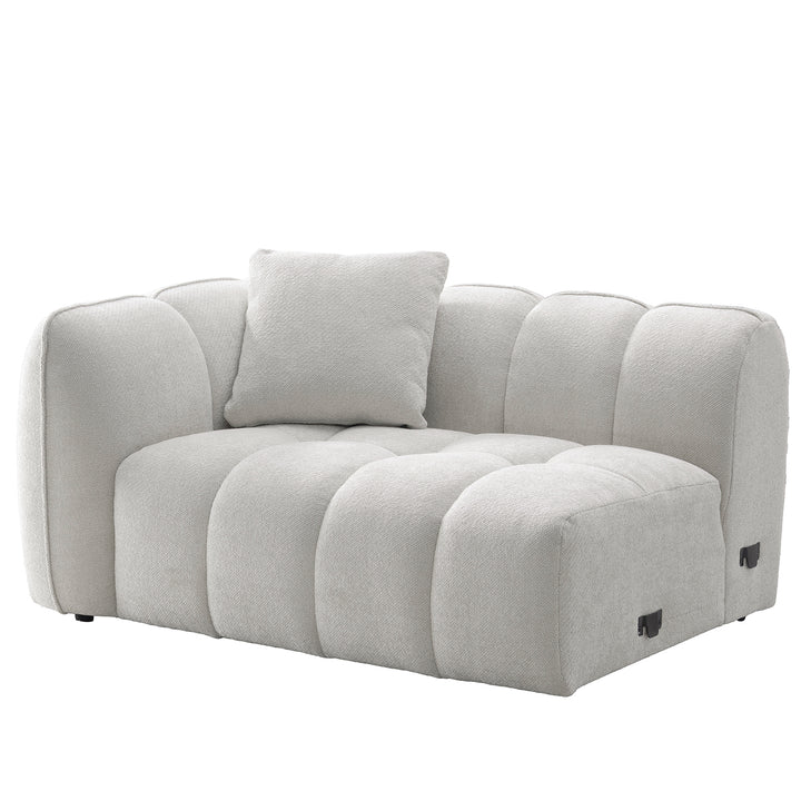 Cream mixed weave fabric 4 seater sofa puddy conceptual design.