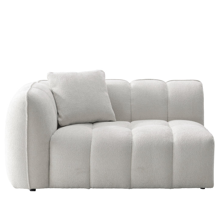 Cream mixed weave fabric 4 seater sofa puddy situational feels.