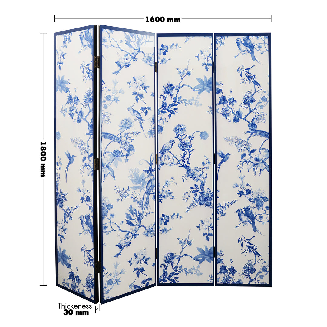 Eclectic wood divider delft blue size charts.