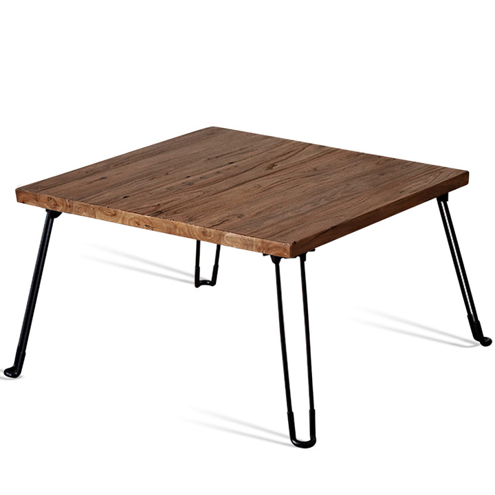 Rustic elm wood foldable square coffee table zenith elm detail 2.