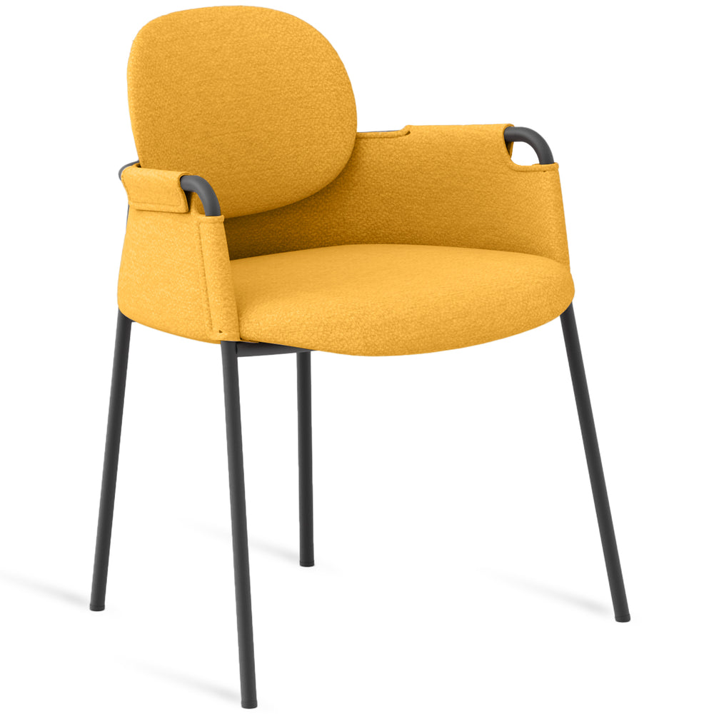 Industrial fabric dining chair clo in white background.
