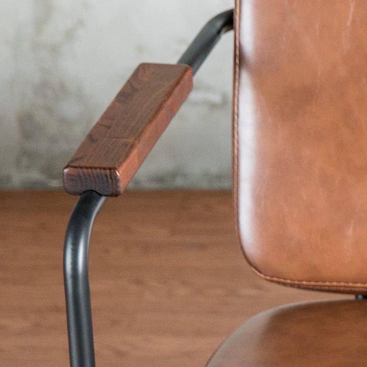 Industrial pu leather dining bench double pullman in still life.
