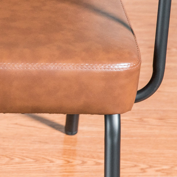 Industrial pu leather dining bench double pullman conceptual design.