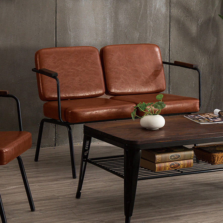 Industrial pu leather dining bench double pullman primary product view.