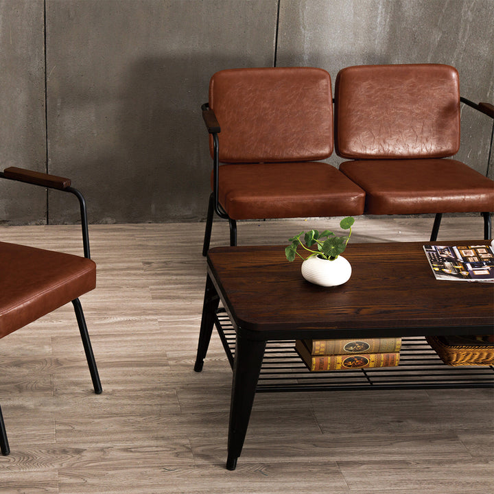 Industrial pu leather dining bench double pullman color swatches.