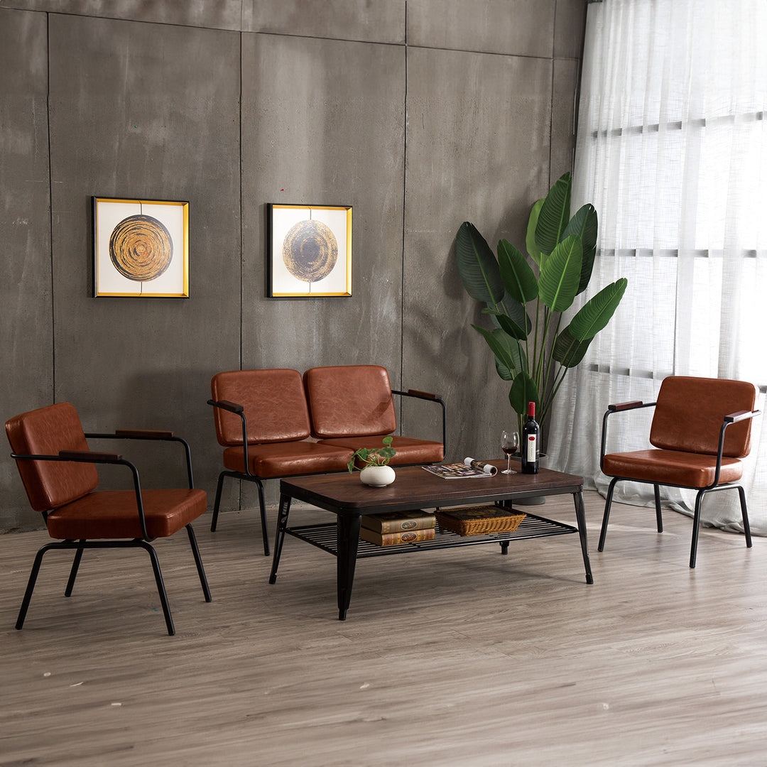 Industrial pu leather dining bench double pullman material variants.