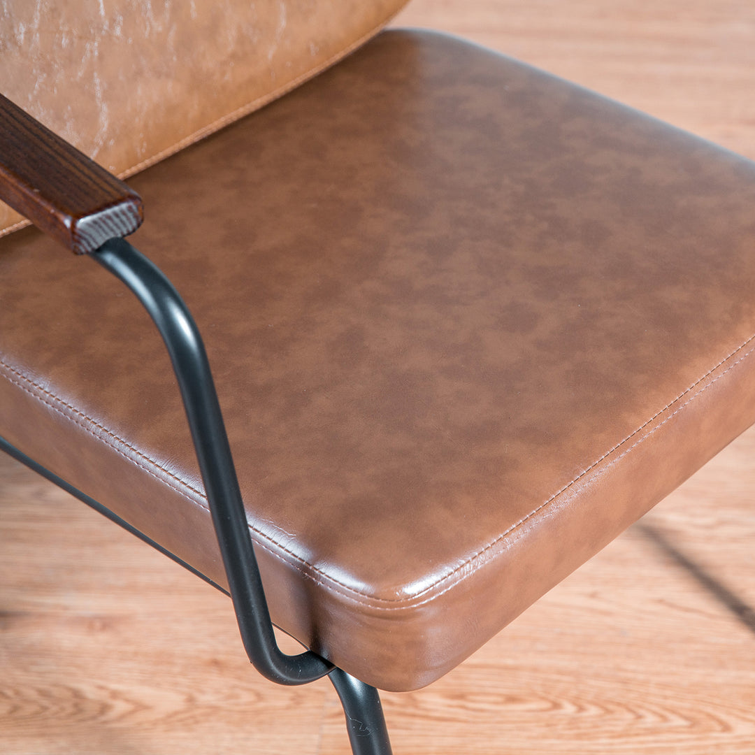 Industrial pu leather dining chair pullman in panoramic view.