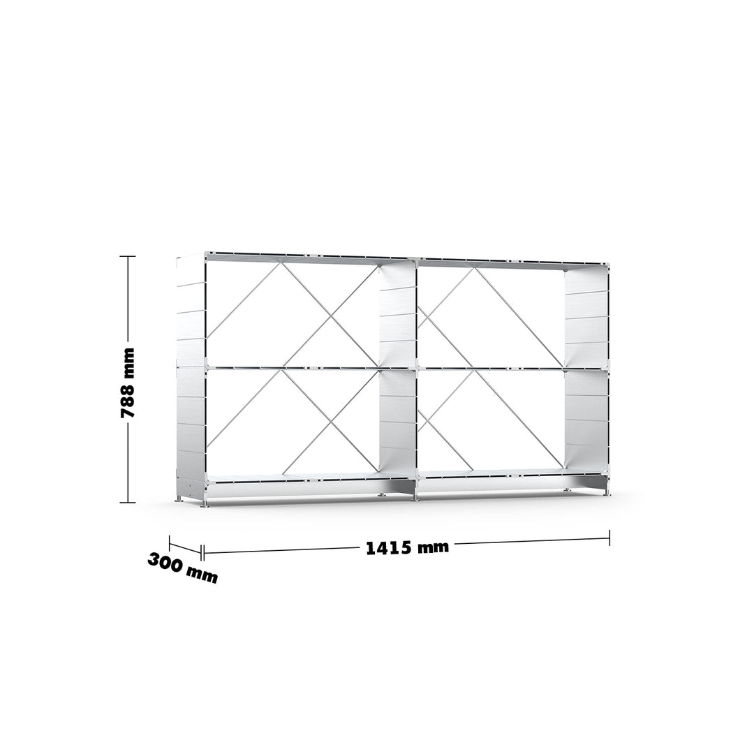 Industrial aluminium shelf cube size charts.